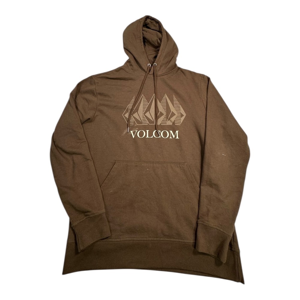 Volcom Brown Graphic Hoodie Pullover Long Sleeve Hooded Sweatshirt Men's‎ Medium